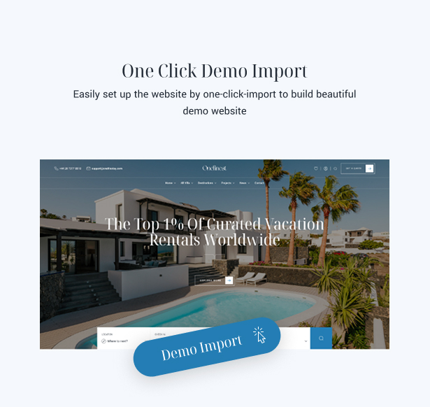 Onefinest - Villa & Vacation Rentals WordPress Theme