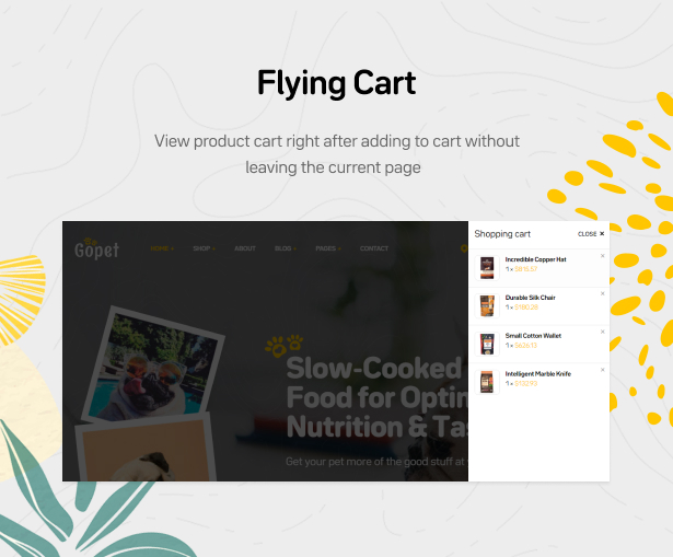 Gopet 11 Gopet - Pet Food WooCommerce WordPress Theme - Flying Cart