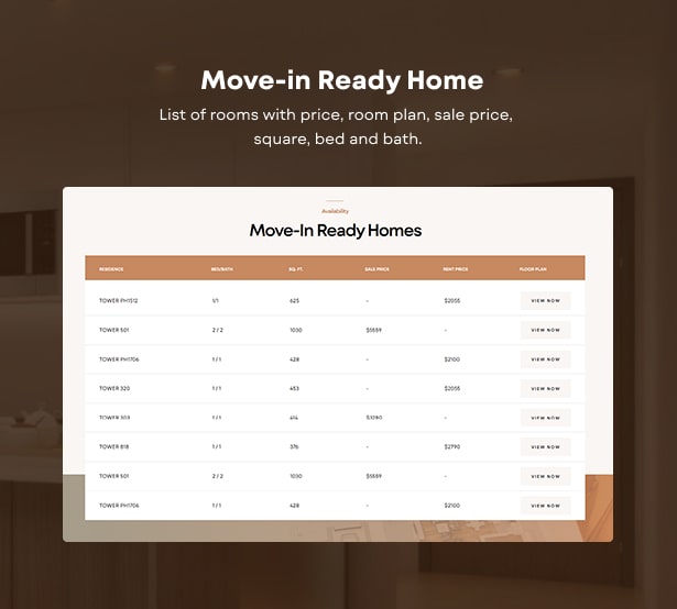 Luxtower single real estate wordpress theme Move-in home