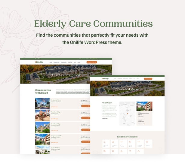Onilife - Senior Living WordPress Theme